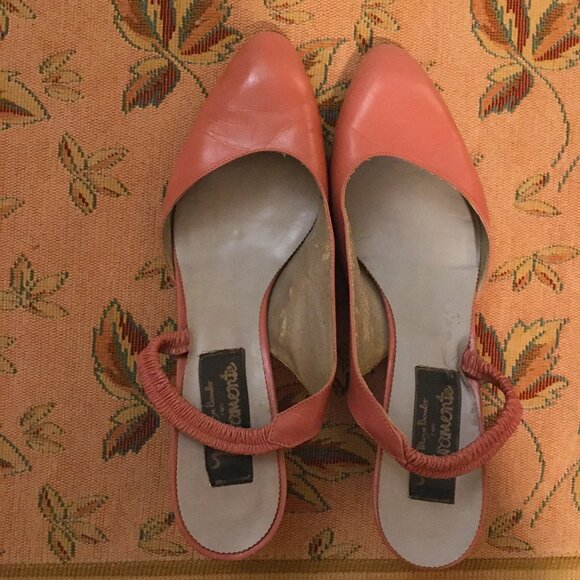 70's Vintage Beautiful Pink Moya Bowler SlingBack Shoes - Picture 1 of 6